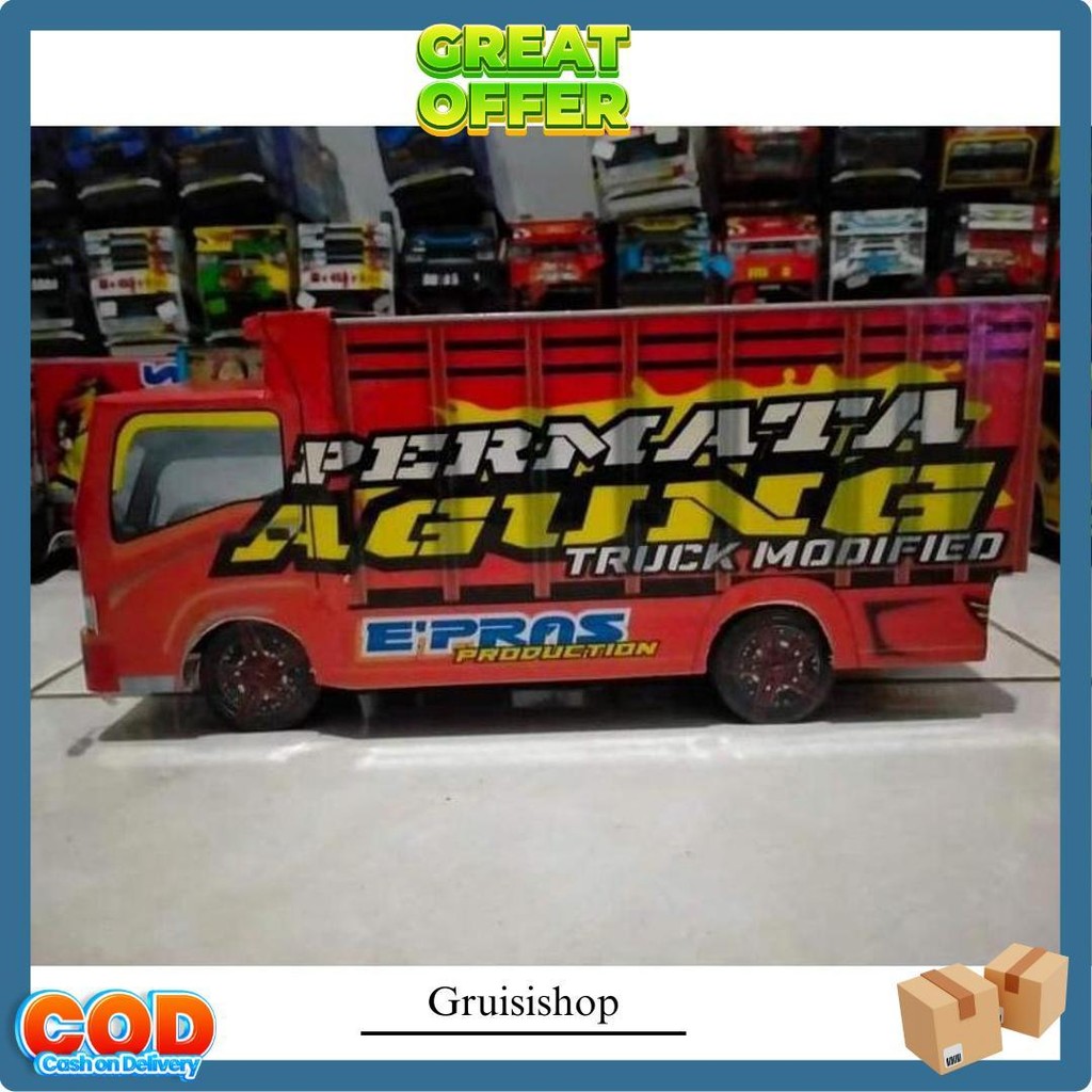Miniatur Truk Oleng Kayu Permata Agung Murah Cod