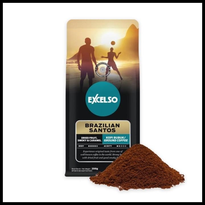 

Terlaris Excelso Kopi Bubuk Brazilian Santos 200G Good Quality