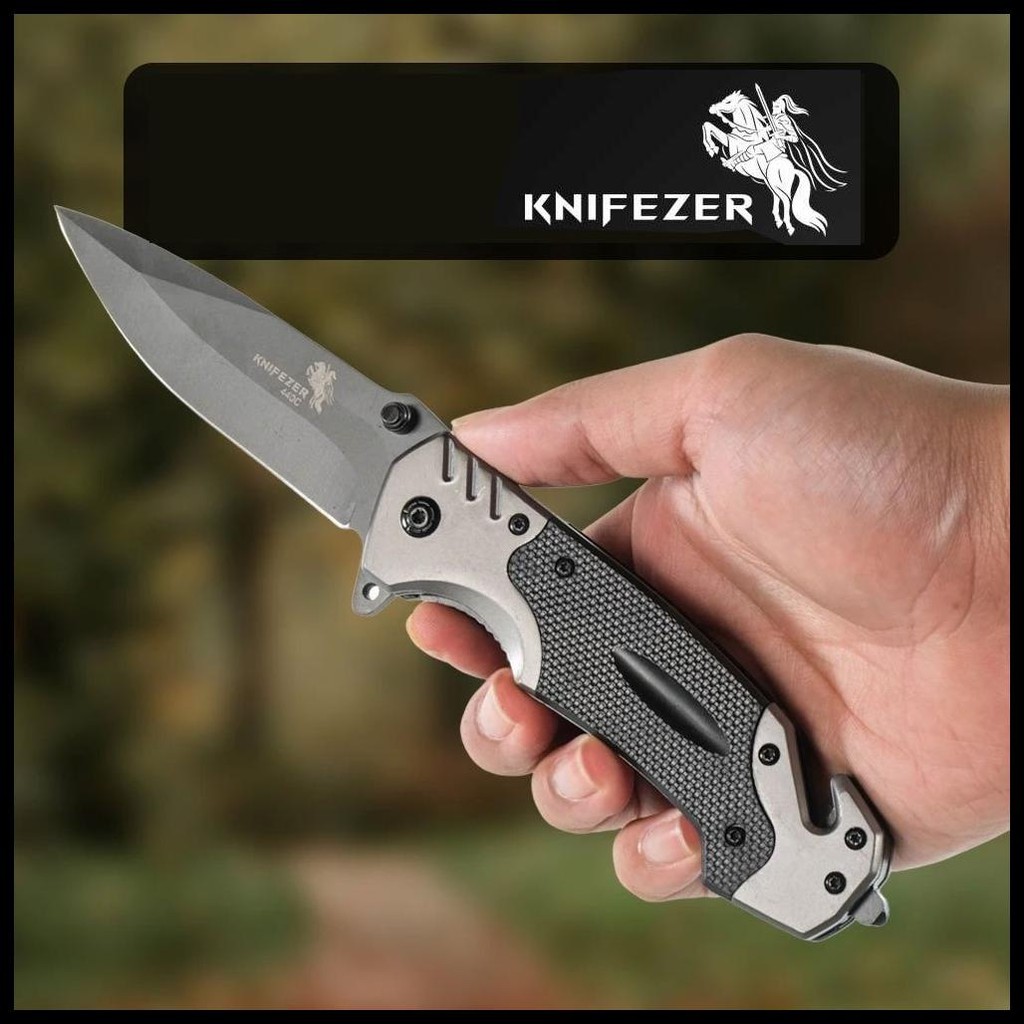 Ready Alat Potong Outdoor Doom Blade Folding Knife Survival Tool 440C 58Hrc Knifezer {Terlaris|Best 