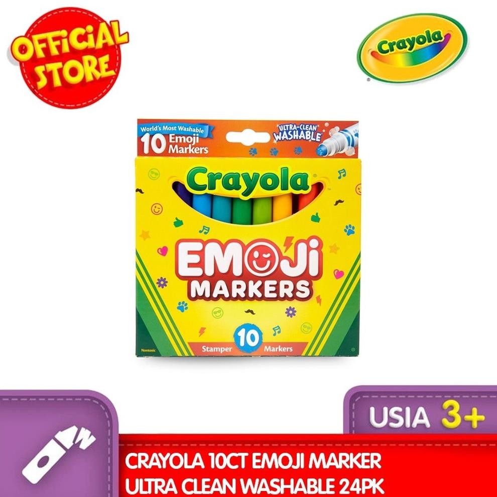 

LINDU CRAYOLA 10ct Emoji Marker Ultra Clean Washable 24Pk