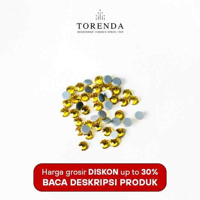 Terlaris Torenda Kristal Payet Tempel Hotfix Mote Gosok Kuning Light Topaz SALE