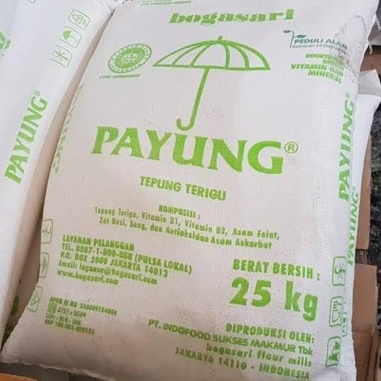 

Grosir Tepung Terigu Payung 25Kg Bogasari Bal Sak