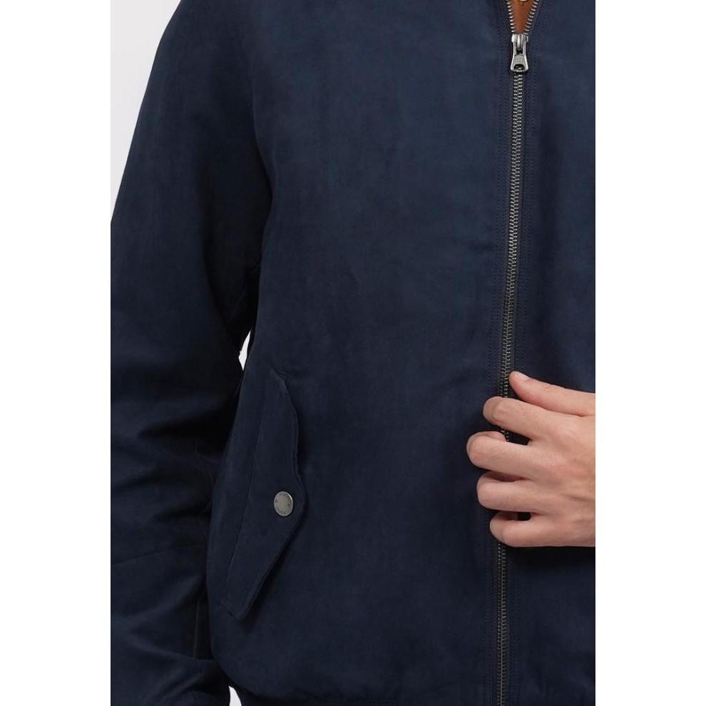 Promo Wood Cut & Sewn Bomber Suede Jacket 2-Jkxlxc125B031 Navy