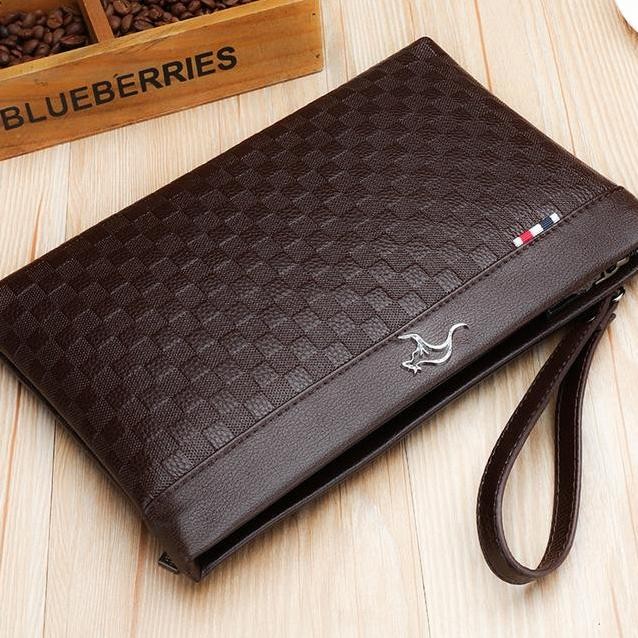 Tas Tangan Clutch Pria Cowok Dompet Tangan Dompet Besar Kulit Tipis Serbaguna