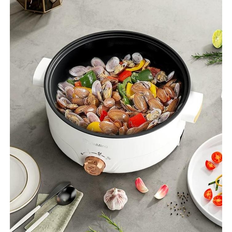 Promo Panci Masak Listrik Serbaguna 22Cm Rose/Alat Masak Nasi Goreng Tumis Bakar Serbaguna