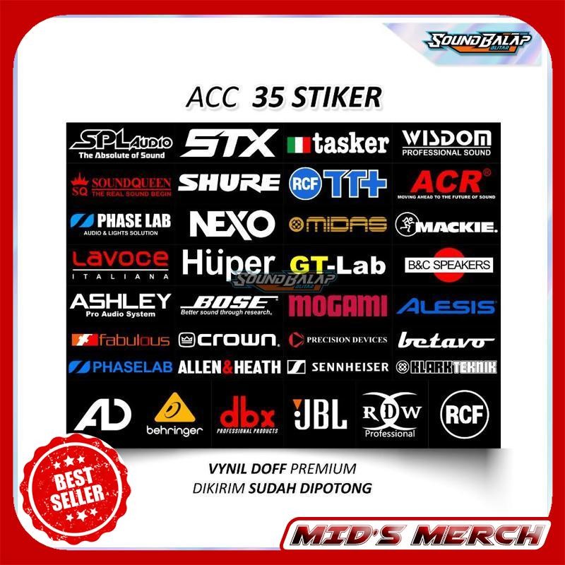 

[Termurah] Sale Stiker Sound System Isi 34 / 24 Stiker Vynil Anti Air | Mixer Power Speaker Ashley Spl Rcf Katun Cotton Combed 30S Fashion Distro Premium Qh73