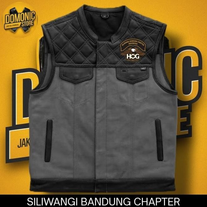 Miliki Vest Kulit Harley Davidson Rompi Hog Siliwangi Bandung Chapter Kualitas Original - Vest Touri