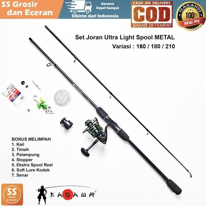

Terlaris Kagawa Set Joran Ul Ultra Light Reel Spool Metal Bonus Melimpah