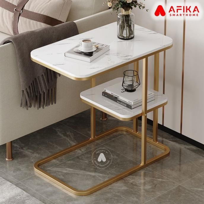 

Terlaris Meja Sofa Side Table Marbel European Style Double Layer 50 X 30 X 58Cm