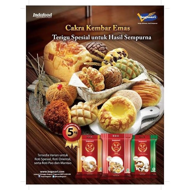 

Terlaris Tepung Cakra Kembar Emas Untuk Roti Oriental - 5Kg