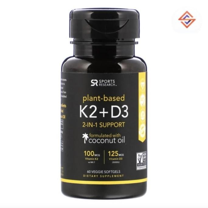Sport Sports Research Vitamin K2 + D3 60 Veggie Softgels Original Produk