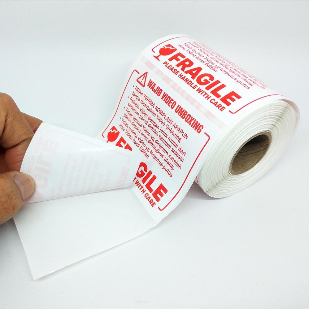 

KA Stiker Label Fragile Wajib Video Unboxing Sticker Pengiriman Online Shop 6 x 8 cm (1 Roll/ 300 Pcs)