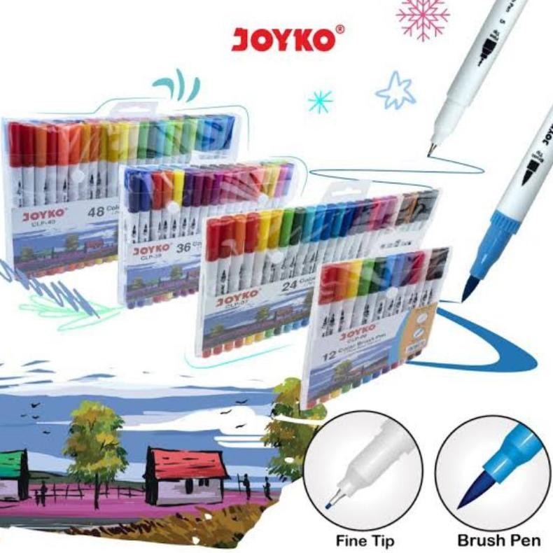 

KA JOYKO CLP06 CLP07 CLP39 CLP40 DOUBLE TIP COLOR METALLIC BRUSHPEN BRUSH PEN SET 12 24 36 48 WARNA SPIDOL KUAS KALIGRAFI