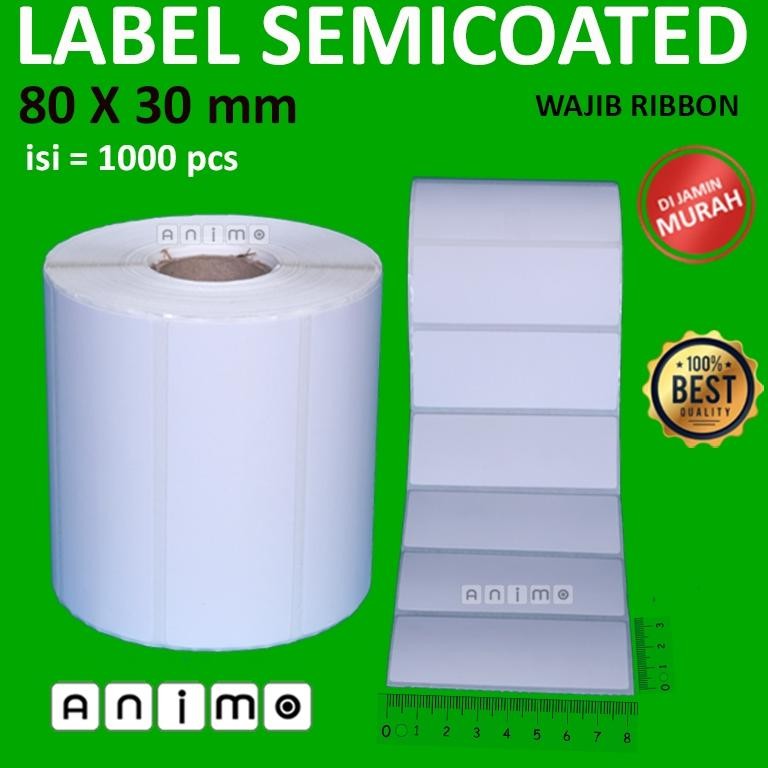 

KA LABEL SEMICOATED 80X30 - LABEL BARCODE 80 X 30 MM ISI 1000 PCS