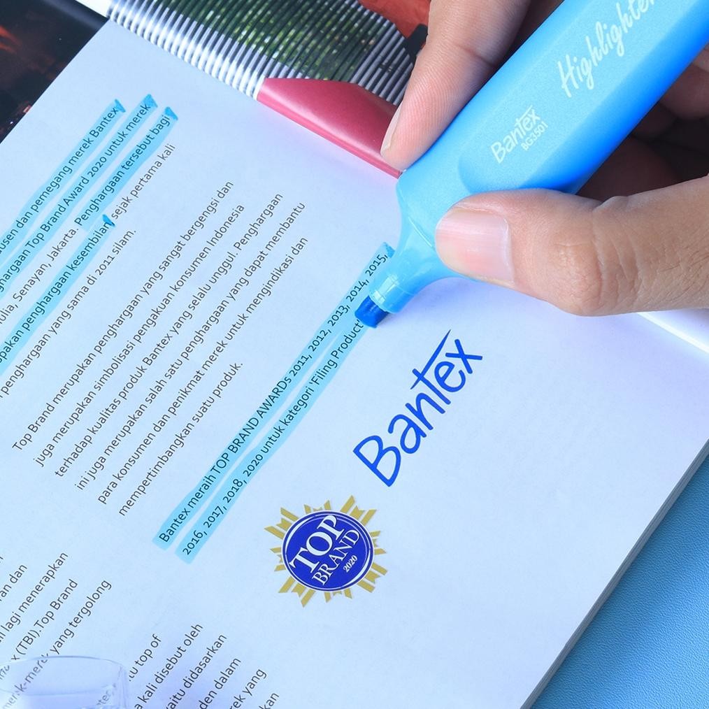 

Bantex Highlighter / Penanda Teks Satu Set Isi 6 Warna Fluorescent Cerah BG3511