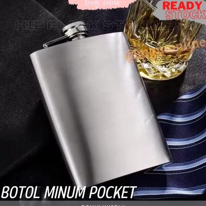 Botol Pocket Stainless 280Ml Hip Flask 10Oz Liquor Botol Minuman Keras Best
