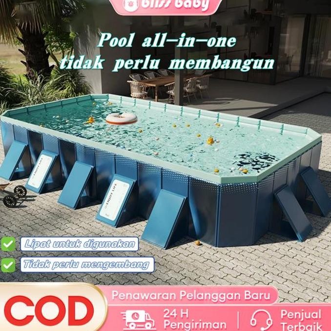 ''Terlaris" StockBliss Baby Air Kolam Renang Lipat Mainan Air Persegi Panjang Ekstra Besar Untuk Ana
