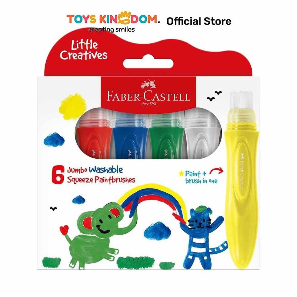 

LINDU Toys Kingdom Faber Castell Set 6 Pcs Kuas Dengan Cat Jumbo Washable Watercolour Paints Alat Tulis Warna Warni Alat Mewarnai Perlengkapan Sekolah Anak Peralatan Menggambar Dan Melukis