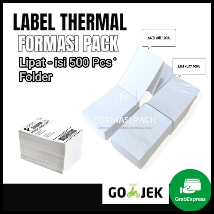 

Terlaris Kertas Thermal Label Sticker 100X150 500Pcs Barcode Ukuran A6 Lipat Good Quality