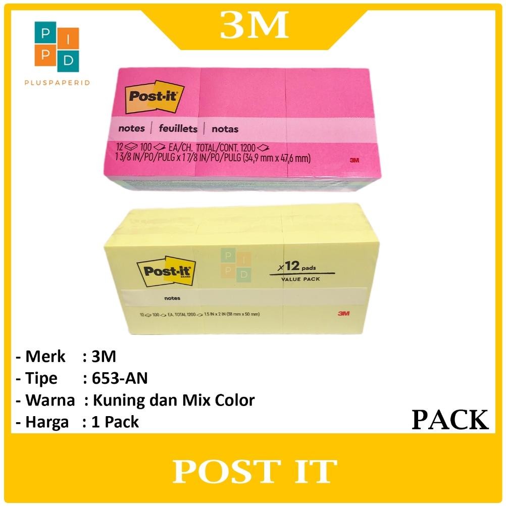 

LINDU 3M - Post It Notes 653AN Mix Warna dan Kuning - Pack