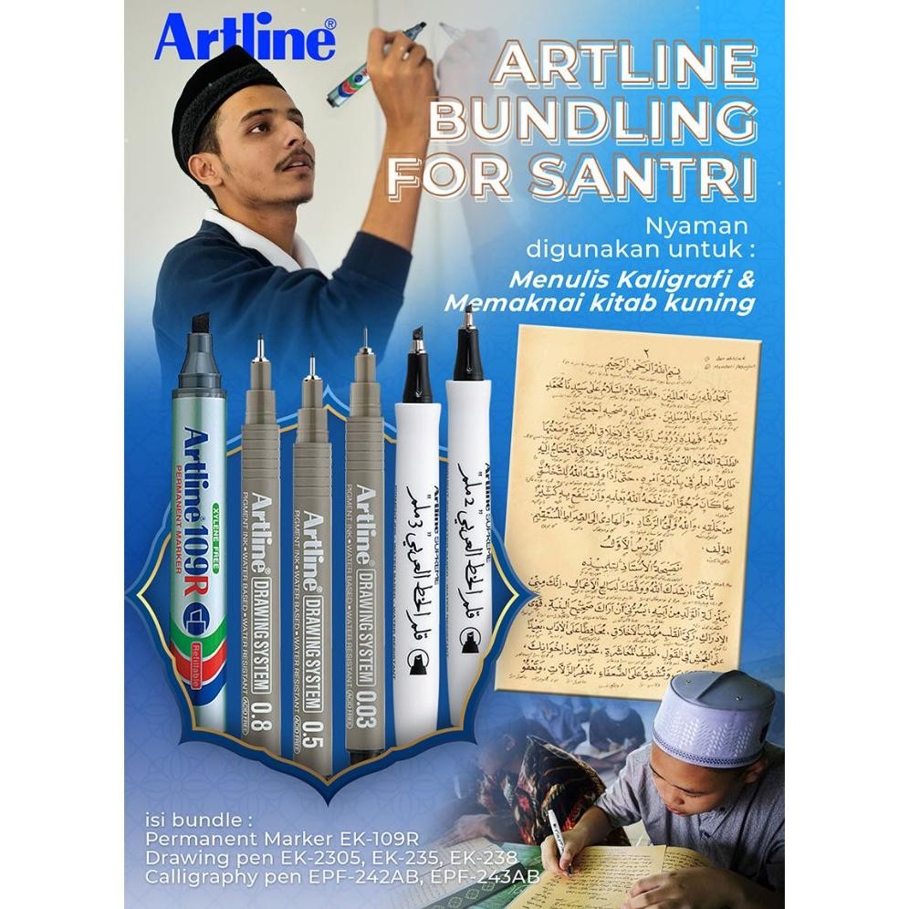 

(LIVE) Artline Paket Santri/ Bundling Paket Hemat Santri Untuk Kaligrafi 2