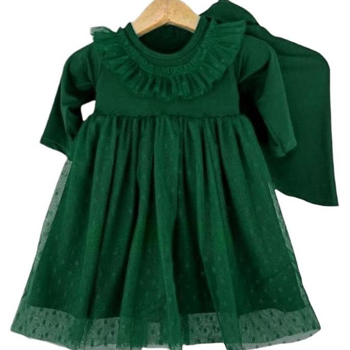 GAMIS HIJAB TUTU TILEU DOT BAYI ANAK BALITA FASHION MUSLIM PAKAIAN PEREMPUAN KATUN POLOS SETELAN GAU