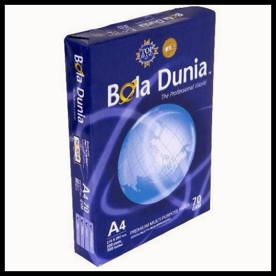 

Terlaris Bola Dunia Kertas Hvs A4 70 Gsm 210 X 297 Mm / Print / Fotocopy Good Quality