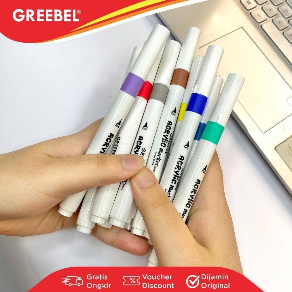 

GREEBEL Spidol Warna Warni 1 Set / Spidol Marker Acrylic Single Head (36 Warna) / Spidol Warna / Sketch Marker / Spidol Set