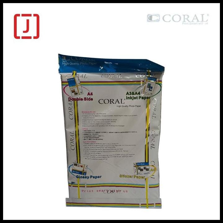 

Terlaris Kertas Foto Inkjet Paper A4 110 Gr Coral Kertas Inkjet Isi 100 Sheet Cetak Dengan Tinta Inkjet Printer Good Quality