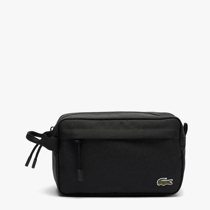 BEBAS ONGKIR - Lacoste Neocroc Toiletry Bag / Travel Pouch - Black 000