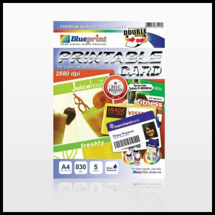 

Terlaris Kertas Foto Blueprint Id Card Double Sided A4 830Micron Isi 5 Lembar Good Quality