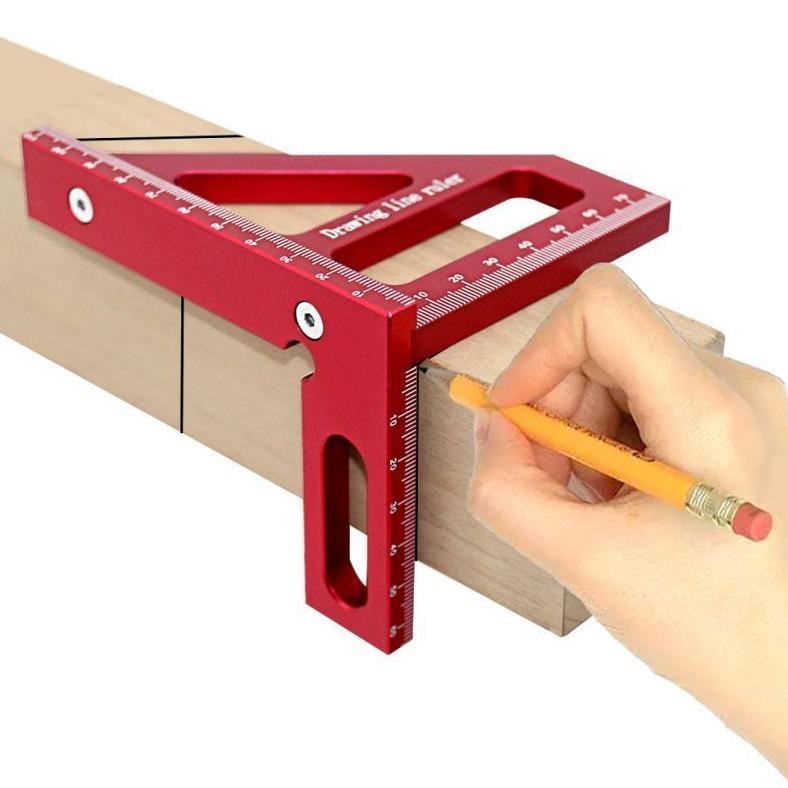 

Penggaris Segitiga Siku Aluminium Penggaris Siku Mistar Multifungsi Woodworking Ruler