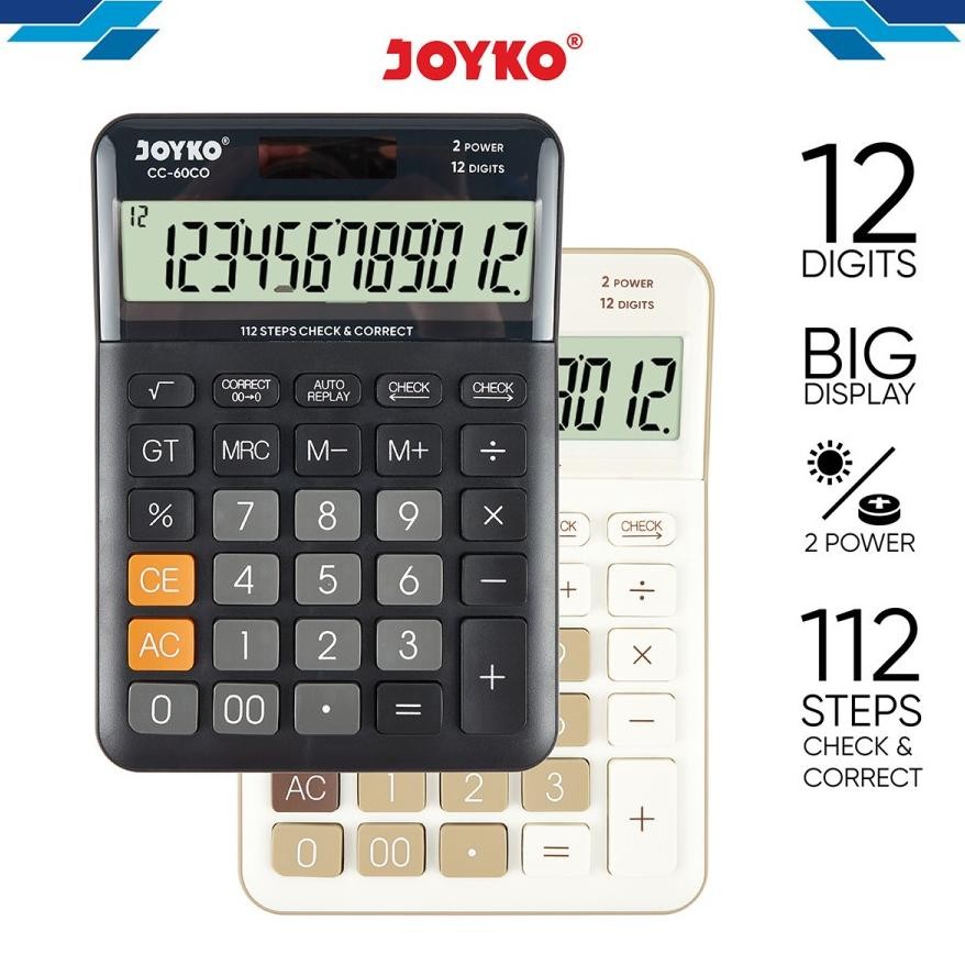 

Se-7 Fh-46 We-53 Joyko Cc60Co Check Correct Calculator - Big Lcd Display Kalkulator Cc-60Co Termurah Berkualitas Se-7