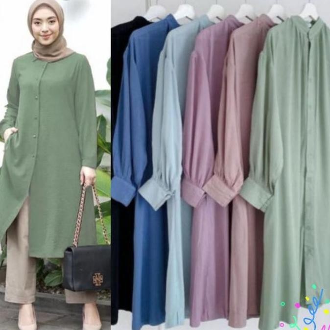 AILEN TUNIK ATASAN MUSLIM FASHION WANITA TERMURAH & TERLARIS - PUTIH