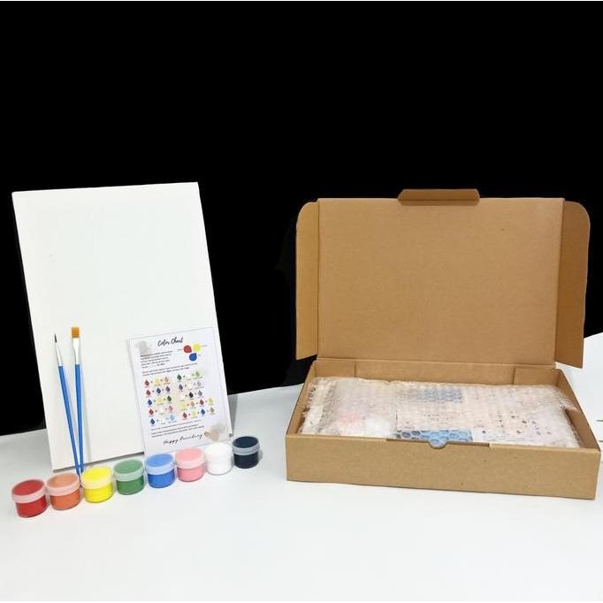 

ready !!! Paket Alat Lukis Anak Lengkap 1 Set Kuas Cat Kanvas 20x20 cm Palet