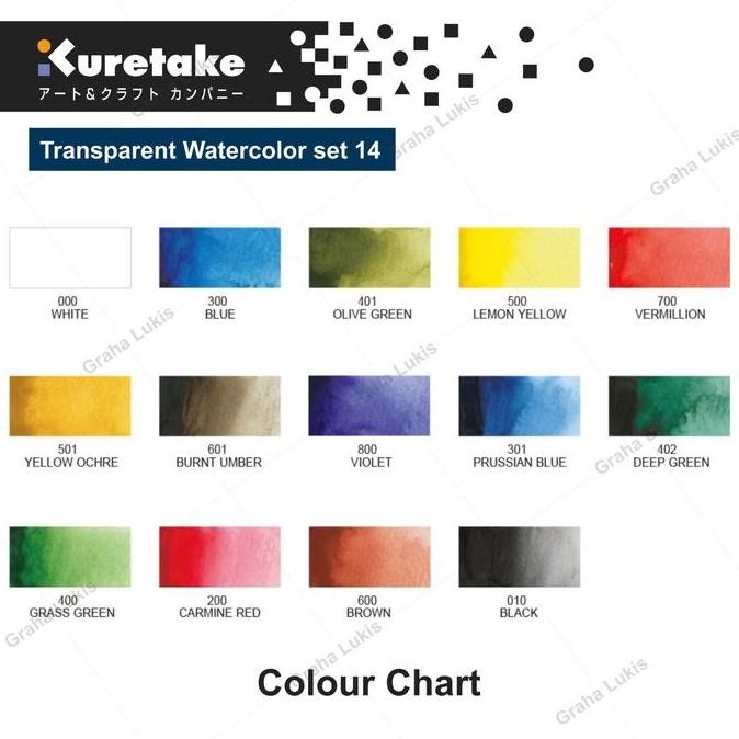 

ready !!! Kuretake Zig Transparent Watercolor set 14