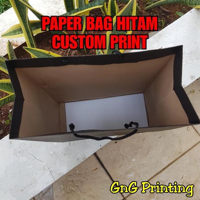 

ready 26x12x34 Custom Print Paper Bag Hitam/Shopping Bag Custom Print