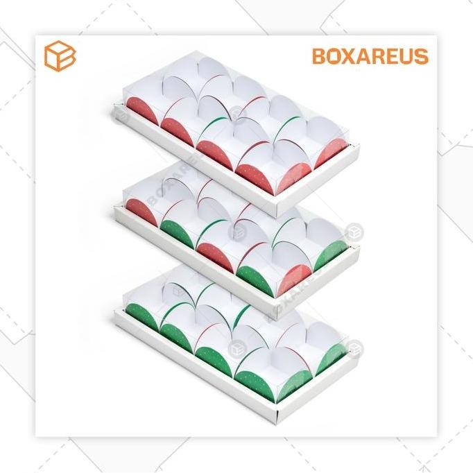 Diskon Dus Mika Natal Pie Packaging Christmas Box Sekat 8 Fruit Tart Dus Kue | Wb Pie 8