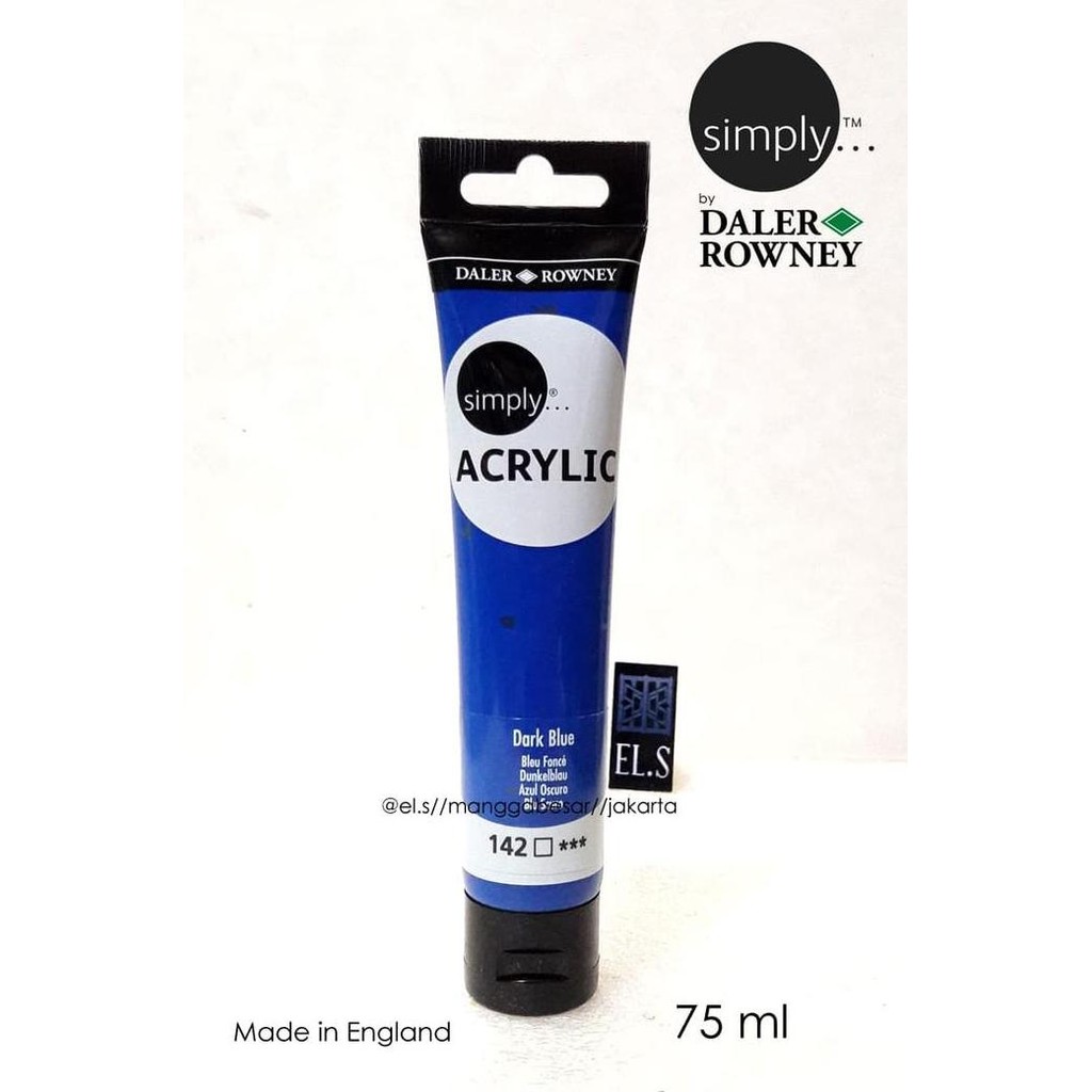 

ready !!! Daler Rowney Simply Acrylic Dark Blue 75 ml ( Cat Akrilik )