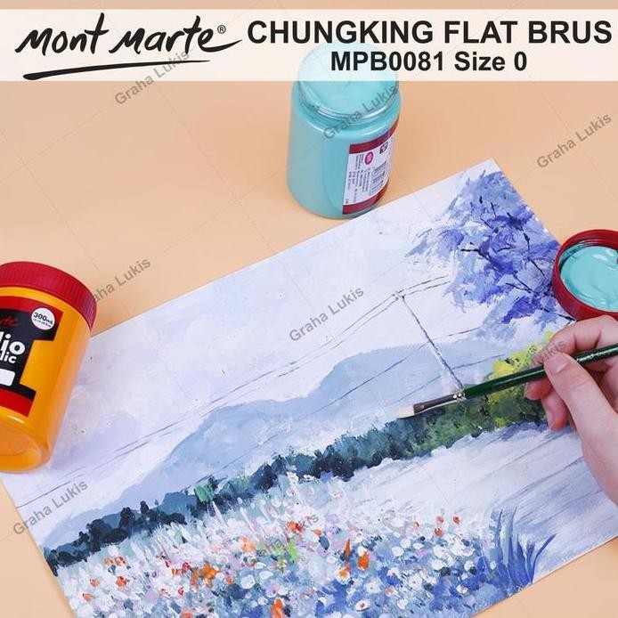 

ready !!! MONT MARTE Chungking Flat Brush / Kuas Lukis