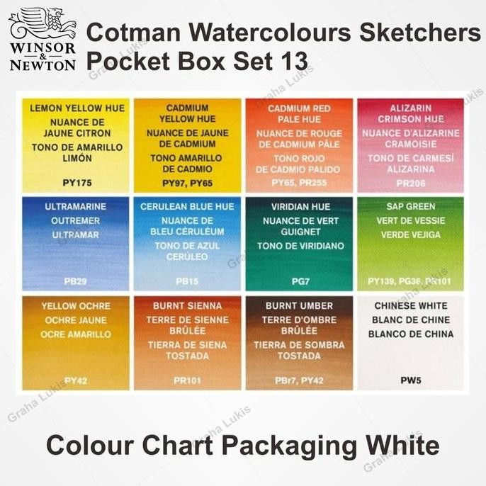 

ready !!! WINSOR&NEWTON COTMAN WATER COLOURS SKETCHERS' POCKET BOX - 12 HALF PAN