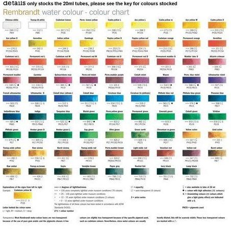 

ready !!! REMBRANDT WATERCOLOUR tube 20ML series 1 part 1
