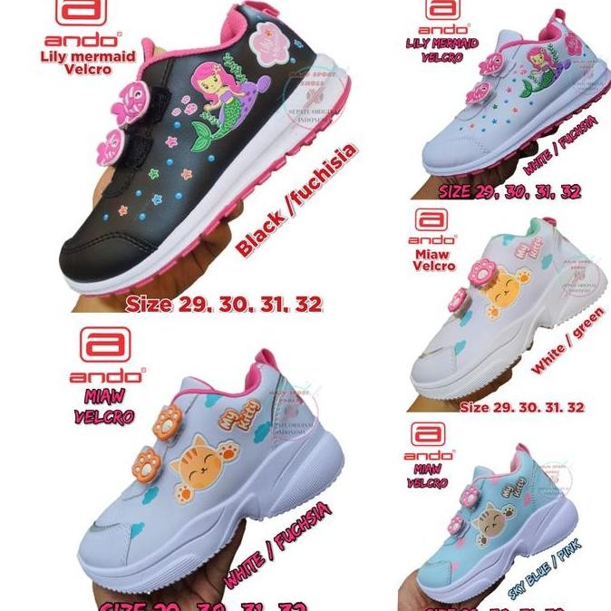 Tersedia ANDO LILY MERMAID PEREKAT / ANDO MIAW PEREKAT ANAK KECIL PEREMPUAN - SEPATU ANAK PEREMPUAN 