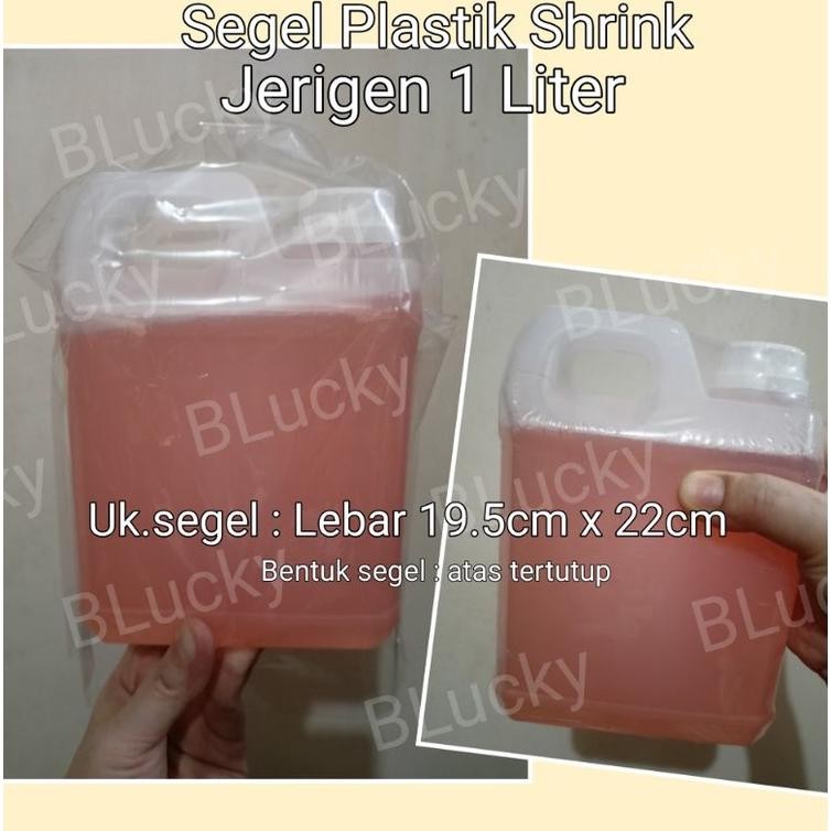 HJK 50pcs Segel Plastik Shrink Jerigen 1 Liter - Jerigen Pendek - Jerige