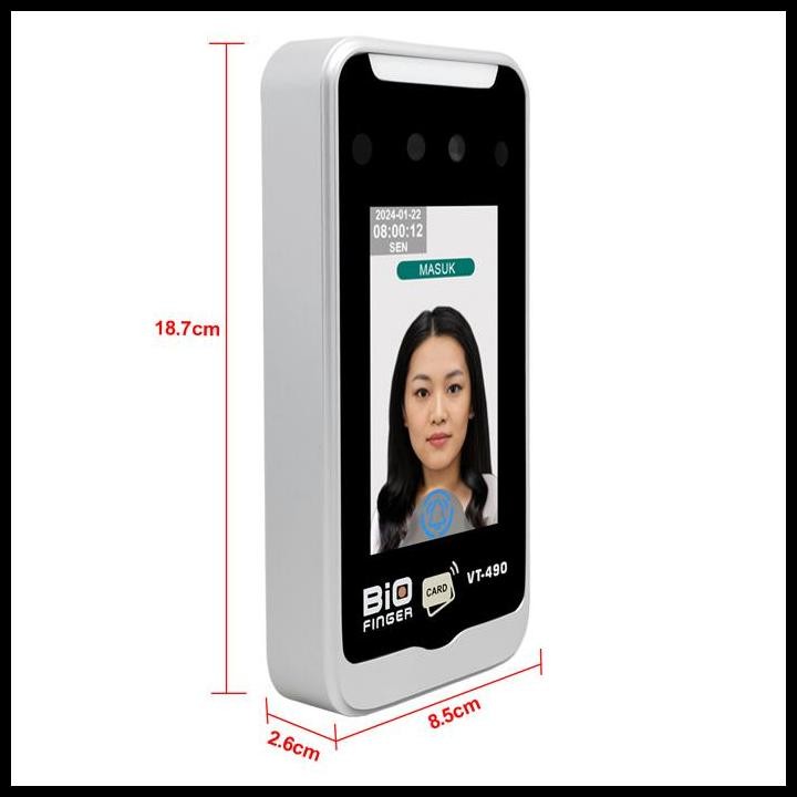 Terlaris Fingerprint Free Notif Telegram/Line Absensi Wajah Kartu Biofinger Vt-490 Usb Flash Wifi La