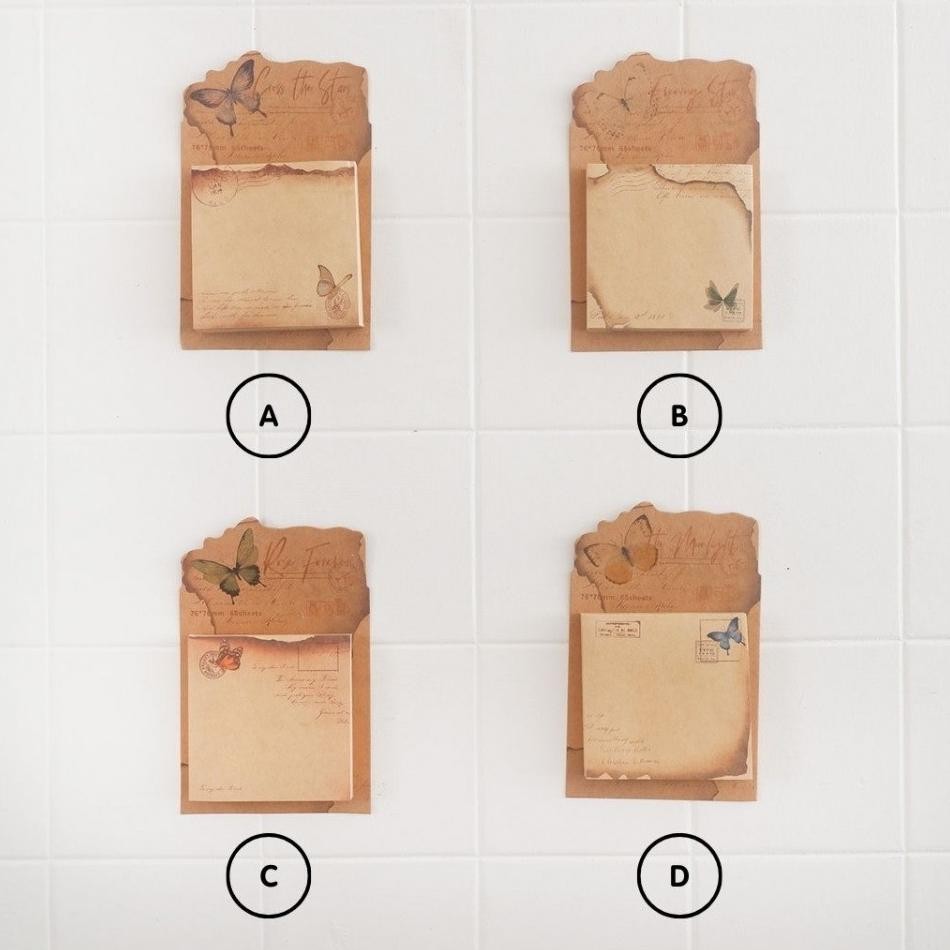 

Xd27 Gc27 Hg-24 Retro Butterfly Sticky Notes - Memo Pengingat Tempel Vintage Murah Berkualitas Premium Hemat Xd27