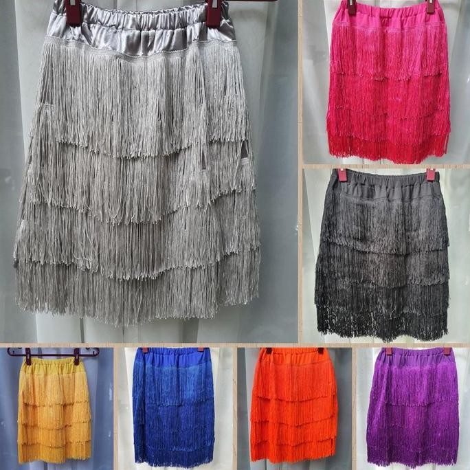 ''Terlaris" Rok Rumbai Wanita Line Dance Dansa Tari Pakaian Kostum Women Skirt Murah