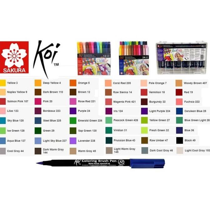 

Yl-24 Ty-35 Terbaru Sakura Koi Colouring Brush Pen Part 2 - 16 Warna Sale Original