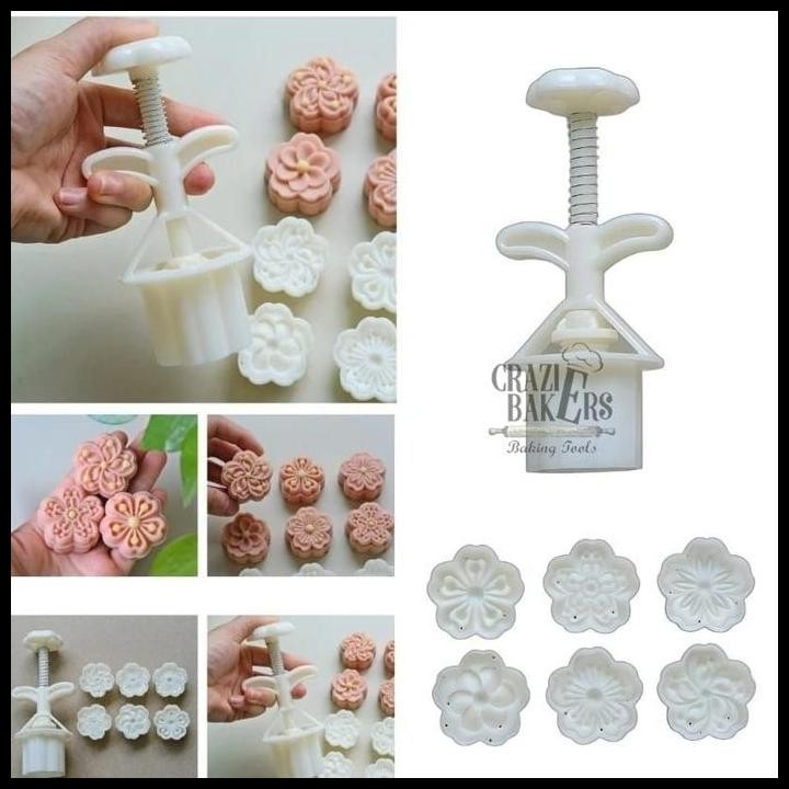 Terlaris Cetakan Kue Bulan Nastar Bunga Cherry Blossoms Mooncake Mold 25 g/50 g Best Seller