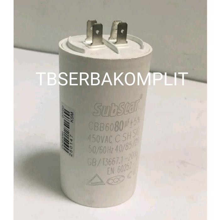 Kapasitor 80Uf 450 V Cbb60 Capasitor 80 Uf 450V Pompa Celup Sumersible Original Dan Terpercaya